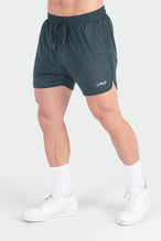 Front View of Forest Green Reps Mesh 5 Inch Fitted Shorts