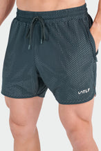 Front View of Forest Green Reps Mesh 5 Inch Fitted Shorts