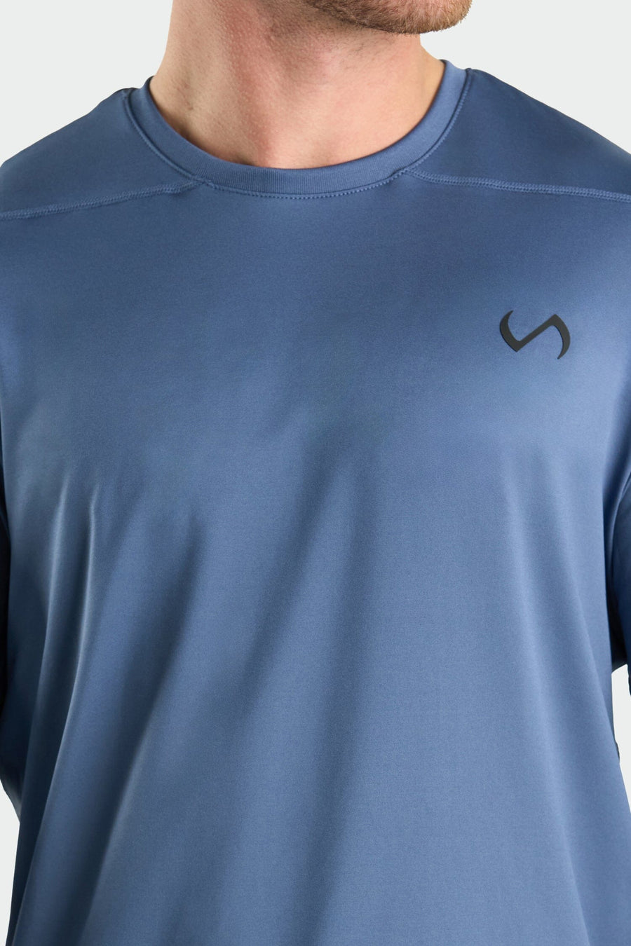 Front View of Indigo Blue Train Infi Dry Long Sleeve