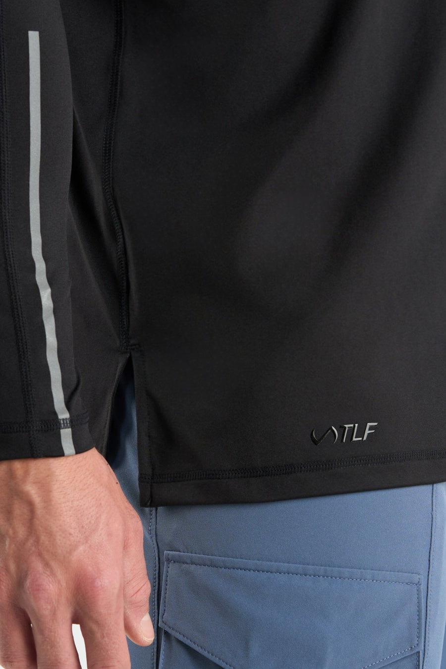 Front View of Black Train Infi Dry Long Sleeve