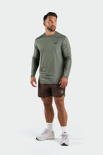 Front View of Dark Sage Train Infi Dry Long Sleeve