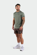 Front View of Dark Sage Train Infi Dry Swole Tee