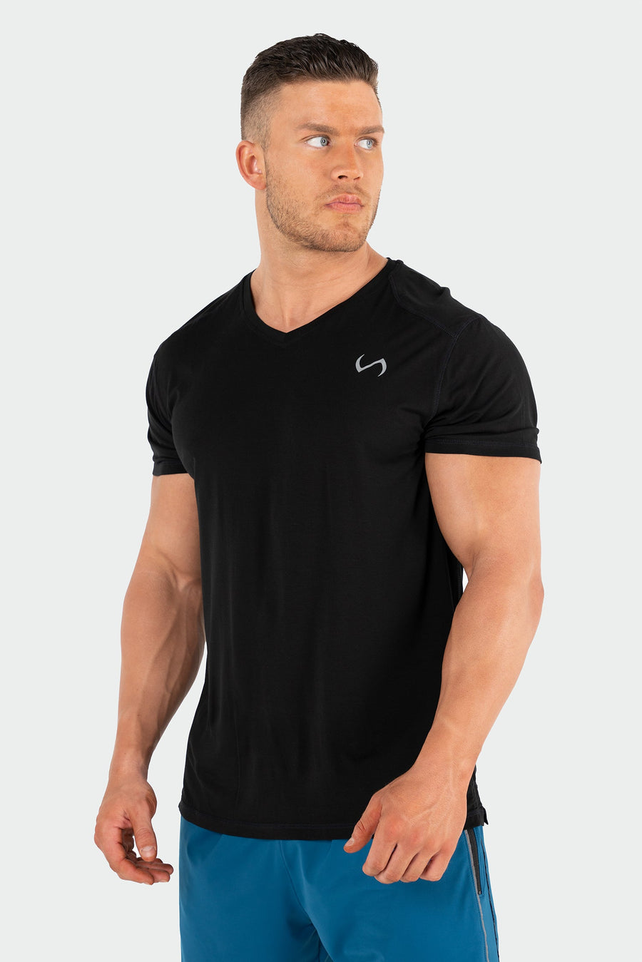 TLF Focus Performance Bamboo V-Neck - Men short sleeves- Black - 1