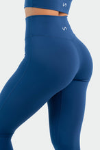 Back Image of Tempo High Waisted Workout Leggings Oxford